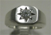 Thick Sterling Silver Men's Engagement Ring