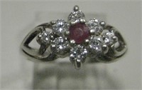 Sterling Silver Ruby Women's Ring