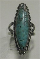 Native American S/S Turquoise Split Band Ring
