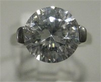 Large CZ Sterling Silver Ring