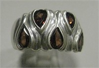 Large Sterling Silver Abstract Designer Ring
