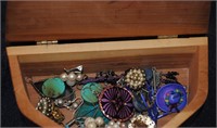 Wood Jewelry Box With Jewelry