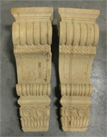 Pair Of Elaborately Carved Wood Corbels