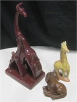 Set of 3 Giraffe Statues Tallest 15.5"