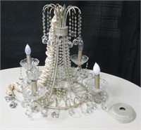 4 Light Chandelier w/ Glass Globes Or Baubles