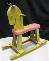 Vintage Small Wood Rocking Horse - 21.5" Tall