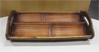 Bamboo Tray w/ 2 Compartments - 15.5" Long