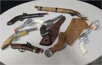 Lot Of Toy Pistols & 2 Holsters