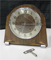 Vintage Foreign Mantle Clock w/ Key - Works