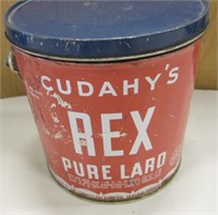6" Tall Vintage CUDAHY'S REX Lard Tin Can