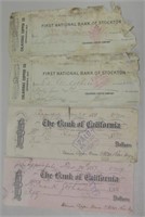 Lot of 4 cancelled Checks, 1897, 1898, 1912