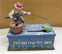 Cast Iron Mechanical Bank "The One That Got Away"