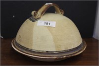 POTTERY ROUND PLATTER WITH DOME LID