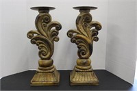 PAIR OF RESIN CANDLE STANDS