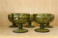 GREEN FOSTORIA SHERBET GLASSES