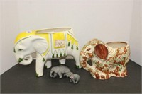 PAIR OF CERAMIC ELEPHANT PLANTERS/VASES