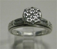 Vintage Sterling Silver Diamond Women's Ring