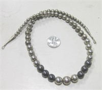 Sterling .925 Marked Silver Round Ball Necklace