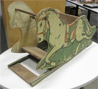 Vintage Child's Wood Rocking Horse - 34" Long