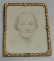 Antique Photo Of Woman On Paper - 2" X 2.5"