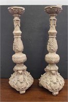 PAIR OF RESIN CANDLE STICKS