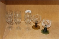 SELECTION OF ETCHED STEMWARE