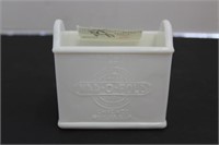 NAR-O-FOLD MILK GLASS NAPKIN HOLDER