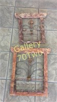 Pair of shabby chic/rustic hanging frame plant