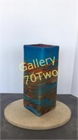 Large Southwestern style art glass swirl vase