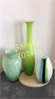 Selection of large art glass vases – tallest is
