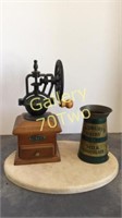 Vintage coffee grinder with coordinating