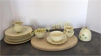 Large selection of Belleek Ireland serving pieces