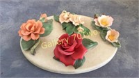 Selection of Capodimonte Italy porcelain flowers