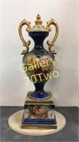 Large unique hand painted double handled