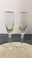 Pair of Waterford Crystal champagne flutes with