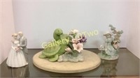 Turtles with flowers, Wedding Couple and Girl in
