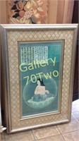 Large framed and matted Japanese tapestry titled
