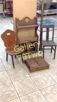 Pair of antique wood children's chairs with
