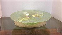 Large Murano? Green iridescent bowl approximately