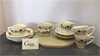 Gien France Sologne duck pattern china pieces