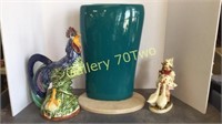 Large Royal Haegar Pottery Vase with coordinating