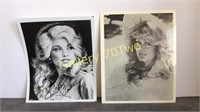 Dolly Parton and Farrah Fawcett signed 8 x 10