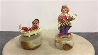 Pair of Ron Lee signed clown sculptures-tallest
