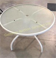 Outside glass round table