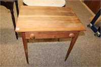 Walnut One Drawer Table w/ tapered legs