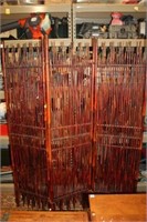Vintage leather bound 3 Sectional Bambo Screen
