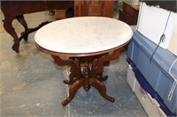 Victorian marble top oval Table