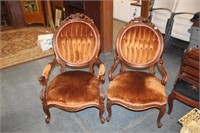 x2 Victorian Lady's & Gentlemen's Chairs TIMES THE