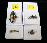 4- Sterling silver rings: sterling and gold filled