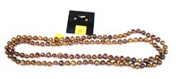 48" 8-10mm copper/gold freshwater pearl necklace